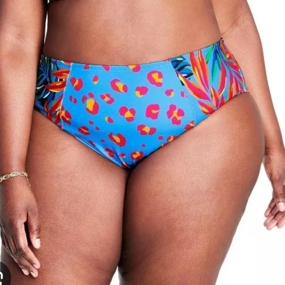 NWOT Tabitha Brown X Target Blue Mixed Print Bikini Bottom - Picture 1 of 1